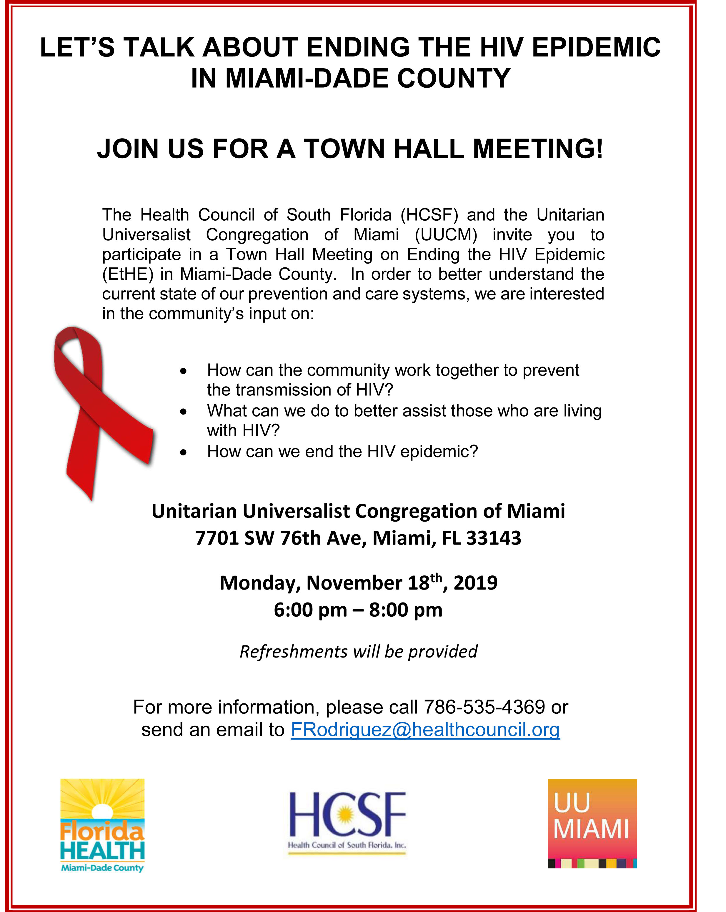 2019-11-18-Let's Talk About Ending The HIV Epidemic in Miami-Dade County Join Us for Town Hall Meeting