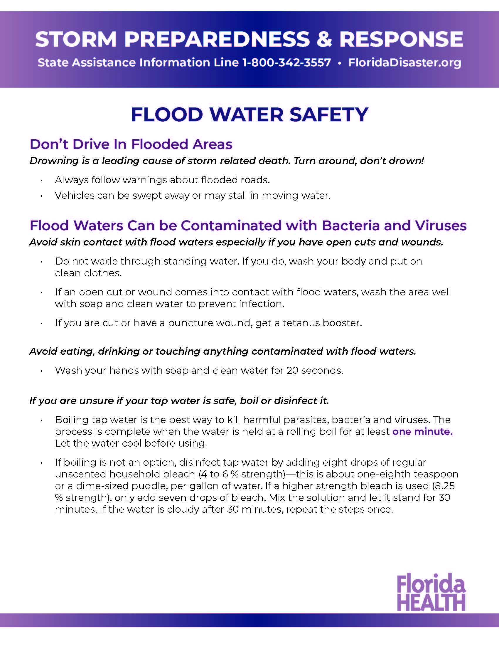 Flood Water Safety Tips