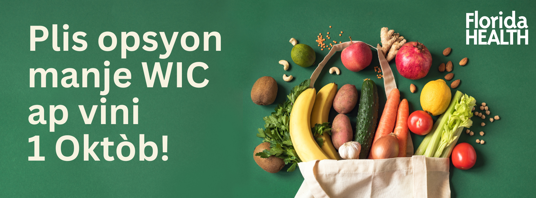 Plis opsyon manje WIC ap vini 1 Oktob!